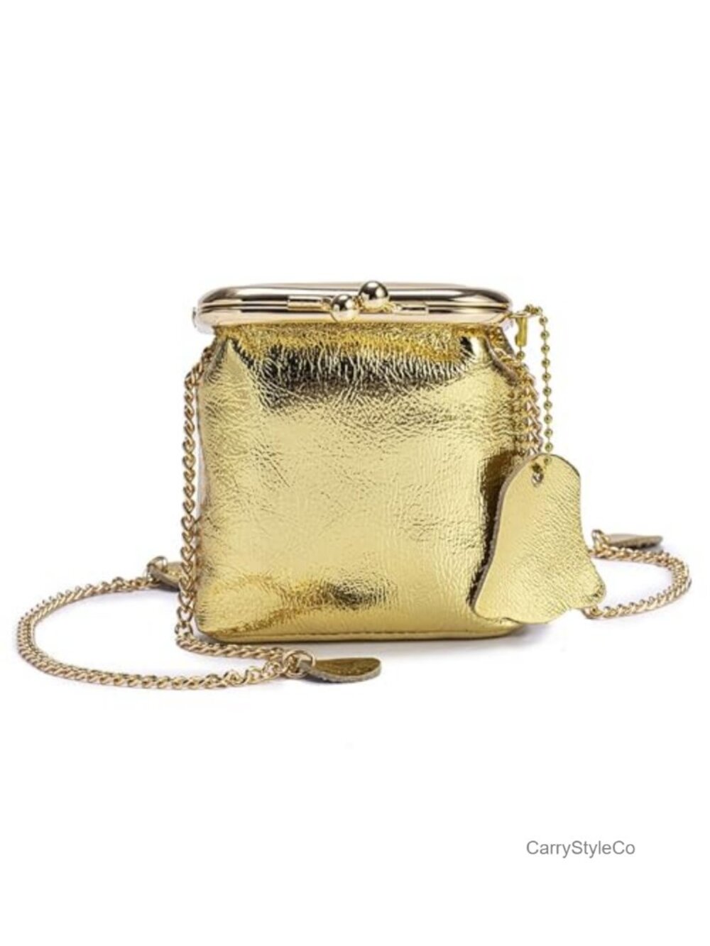 Mini Crossbody Coin Purse Leather Wallet with Chain Women's Compact